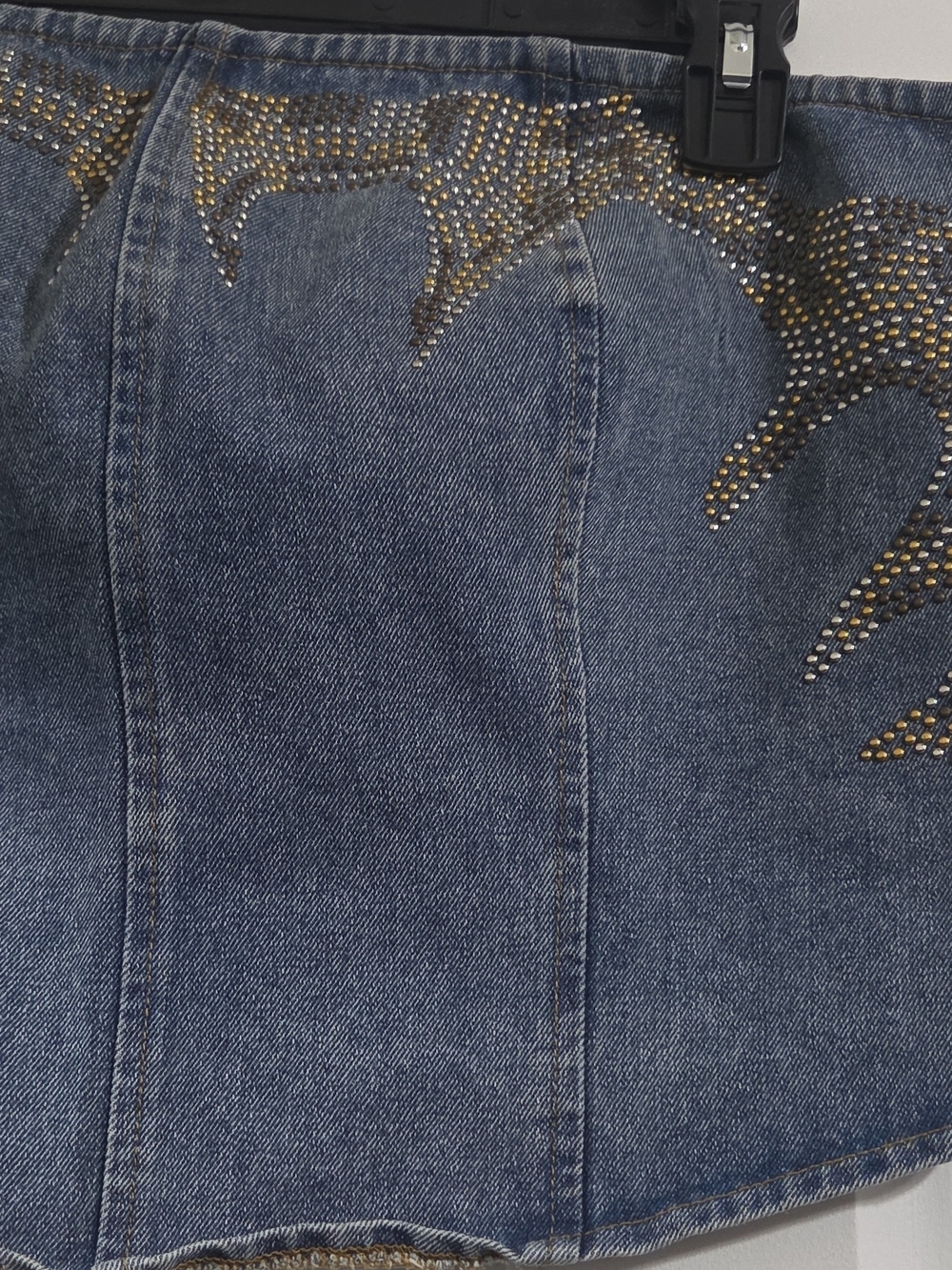 Fashion Nova Blue Denim Strapless Corset Top - Picture 3 of 5